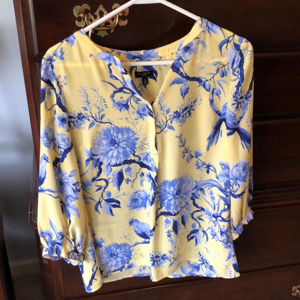 Talbots colorful blouse, size medium petite.